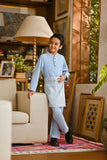 Pahlawan Bespoke Fit Kids Baju Melayu Cekak Musang - Ice Blue