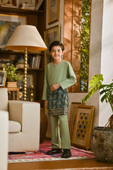 Pahlawan Smart Fit Kids Baju Melayu Teluk Belanga - Pistachio