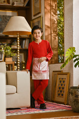 Pahlawan Smart Fit Kids Baju Melayu Teluk Belanga - China Red