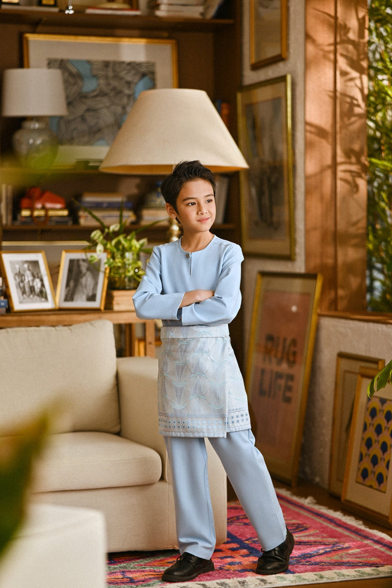 Pahlawan Smart Fit Kids Baju Melayu Teluk Belanga - Ice Blue