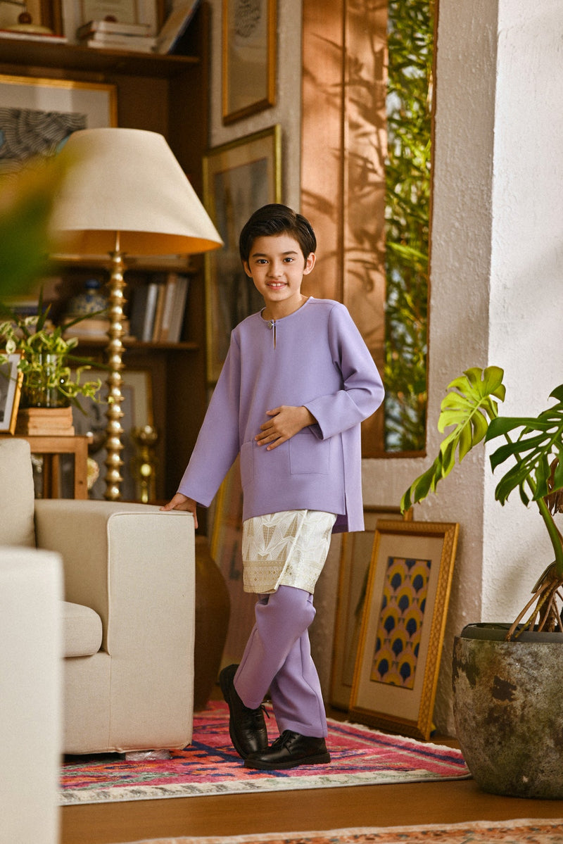 Pahlawan Smart Fit Kids Baju Melayu Teluk Belanga - Lavender