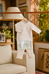 Pahlawan Bespoke Fit Babies Baju Melayu Cekak Musang - Light Cream