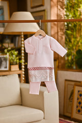 Pahlawan Bespoke Fit Babies Baju Melayu Cekak Musang - Baby Pink