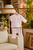 Pahlawan Bespoke Fit Babies Baju Melayu Cekak Musang - Baby Pink