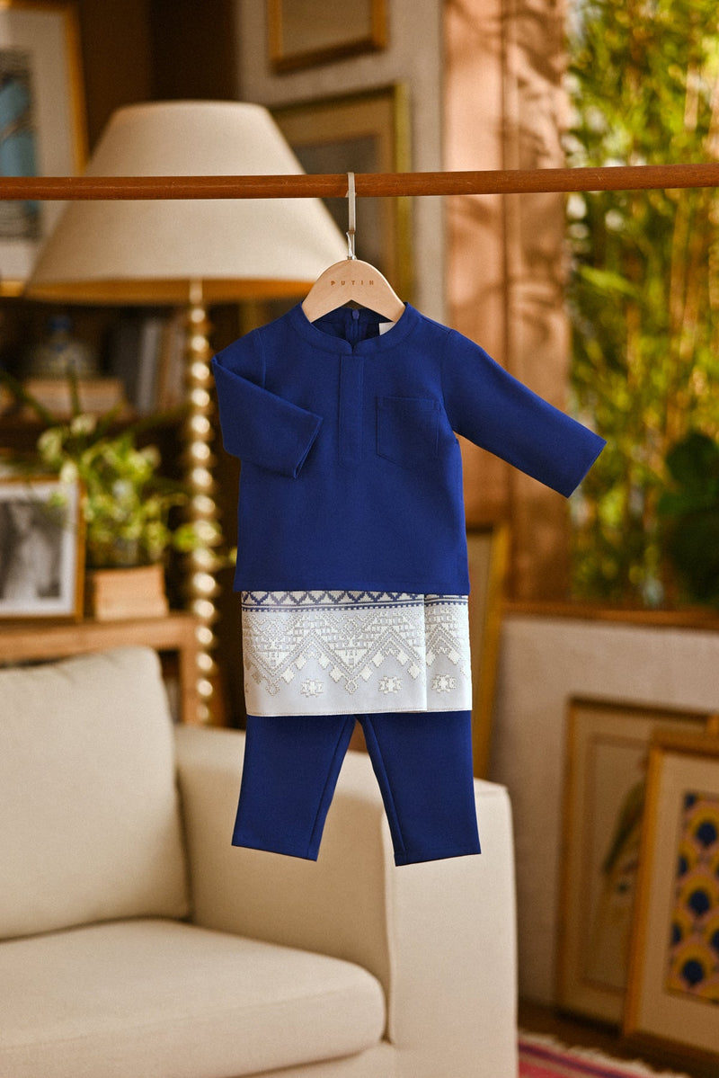 Pahlawan Bespoke Fit Babies Baju Melayu Cekak Musang - Royal Blue
