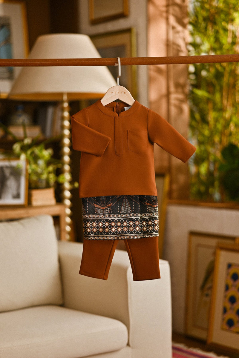 Pahlawan Bespoke Fit Babies Baju Melayu Cekak Musang - Tortoise Shell