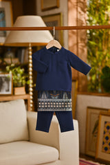 Pahlawan Bespoke Fit Babies Baju Melayu Cekak Musang - Navy