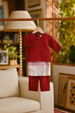 Pahlawan Smart Fit Babies Baju Melayu Teluk Belanga - Burgundy