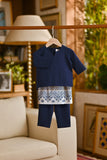Pahlawan Smart Fit Babies Baju Melayu Teluk Belanga - Navy