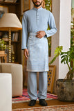Pahlawan Bespoke Fit Baju Melayu Cekak Musang - Fog Blue