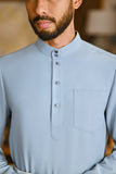 Pahlawan Bespoke Fit Baju Melayu Cekak Musang - Fog Blue