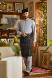 Pahlawan Smart Fit Baju Melayu Teluk Belanga - Gray