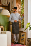 Pahlawan Smart Fit Baju Melayu Teluk Belanga - Gray
