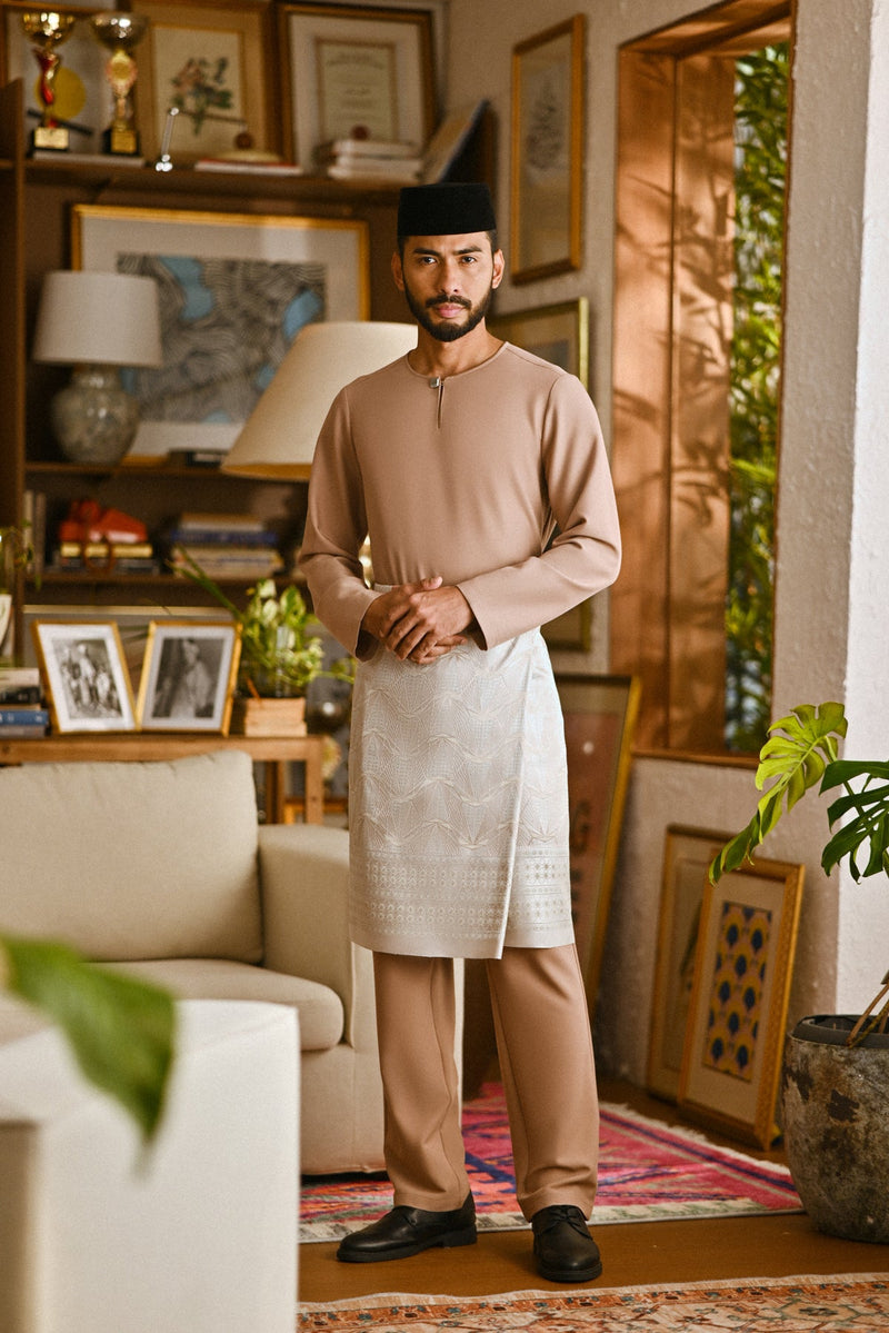 Pahlawan Smart Fit Baju Melayu Teluk Belanga - Mahogany Rose