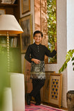Pahlawan Bespoke Fit Kids Baju Melayu Cekak Musang - Black