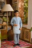 Pahlawan Bespoke Fit Kids Baju Melayu Cekak Musang - Fog Blue