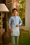 Pahlawan Bespoke Fit Kids Baju Melayu Cekak Musang - Fog Blue