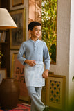 Pahlawan Bespoke Fit Kids Baju Melayu Cekak Musang - Fog Blue