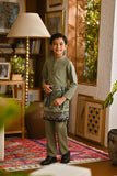 Pahlawan Bespoke Fit Kids Baju Melayu Cekak Musang - Oil Green