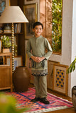 Pahlawan Bespoke Fit Kids Baju Melayu Cekak Musang - Oil Green