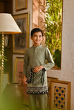 Pahlawan Bespoke Fit Kids Baju Melayu Cekak Musang - Oil Green