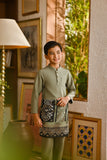 Pahlawan Bespoke Fit Kids Baju Melayu Cekak Musang - Oil Green