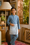 Pahlawan Bespoke Fit Kids Baju Melayu Cekak Musang - Artic Blue