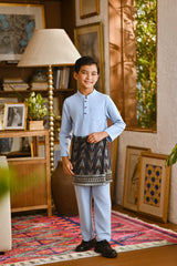 Pahlawan Bespoke Fit Kids Baju Melayu Cekak Musang - Powder Blue