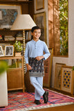 Pahlawan Bespoke Fit Kids Baju Melayu Cekak Musang - Powder Blue