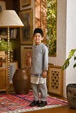 Pahlawan Bespoke Fit Kids Baju Melayu Cekak Musang - Gray