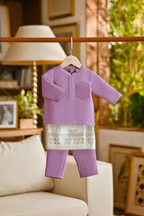 Pahlawan Bespoke Fit Babies Baju Melayu Cekak Musang - Regal Orchid