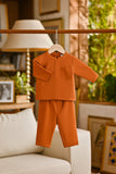 Pahlawan Bespoke Fit Babies Baju Melayu Cekak Musang - Burnt Orange