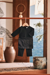 Baju Melayu Babies Teluk Belanga Modern Smart Fit - Silky Black