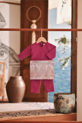 Baju Melayu Babies Teluk Belanga Modern Smart Fit - Fuchsia