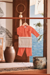 Baju Melayu Babies Luxury Bespoke Fit - Orange