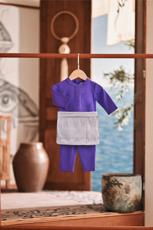 Baju Melayu Babies Luxury Bespoke Fit - Royal Purple