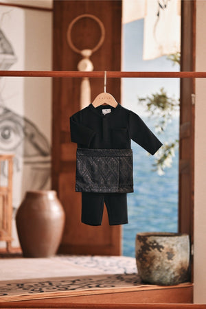 Baju Melayu Babies Luxury Bespoke Fit - Black