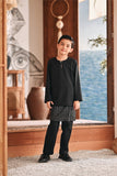 Baju Melayu Kids Teluk Belanga Modern Smart Fit - Silky Black