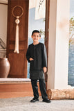 Baju Melayu Kids Teluk Belanga Modern Smart Fit - Silky Black