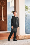 Baju Melayu Kids Teluk Belanga Modern Smart Fit - Silky Black