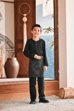 Baju Melayu Kids Teluk Belanga Modern Smart Fit - Silky Black