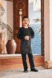 Baju Melayu Kids Teluk Belanga Modern Smart Fit - Silky Black