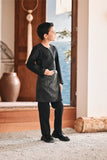 Baju Melayu Kids Teluk Belanga Modern Smart Fit - Silky Black