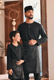 Baju Melayu Teluk Belanga Modern Smart Fit - Silky Black