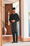 Baju Melayu Teluk Belanga Modern Smart Fit - Silky Black