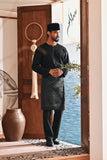 Baju Melayu Teluk Belanga Modern Smart Fit - Silky Black