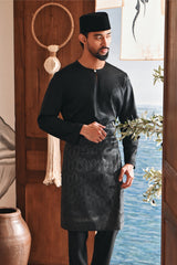 Baju Melayu Teluk Belanga Modern Smart Fit - Silky Black