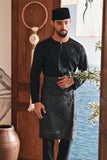 Baju Melayu Teluk Belanga Modern Smart Fit - Silky Black