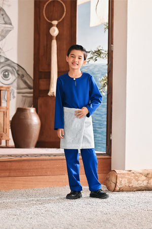 Baju Melayu Kids Teluk Belanga Modern Smart Fit - True Blue