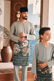 Baju Melayu Teluk Belanga Modern Smart Fit - Slate Gray